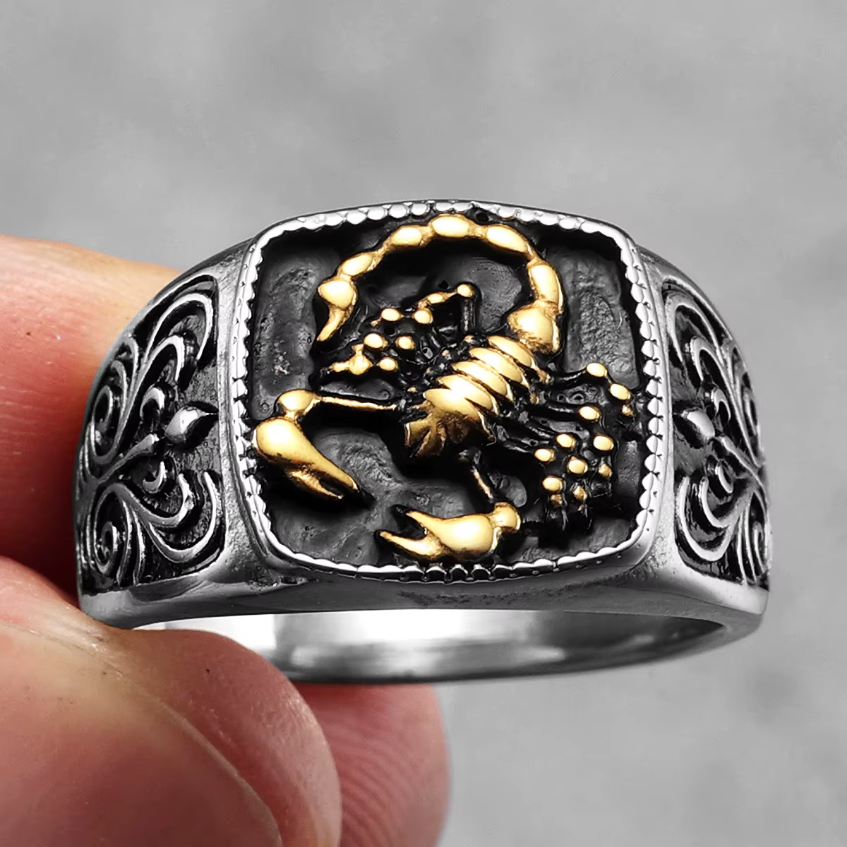 Scorpion-Bagues carrées en acier inoxydable pour hommes et femmes, Punk, Bijoux fantaisie, Cadeau créatif, Vente en gros, Dropshipping, Nouveau