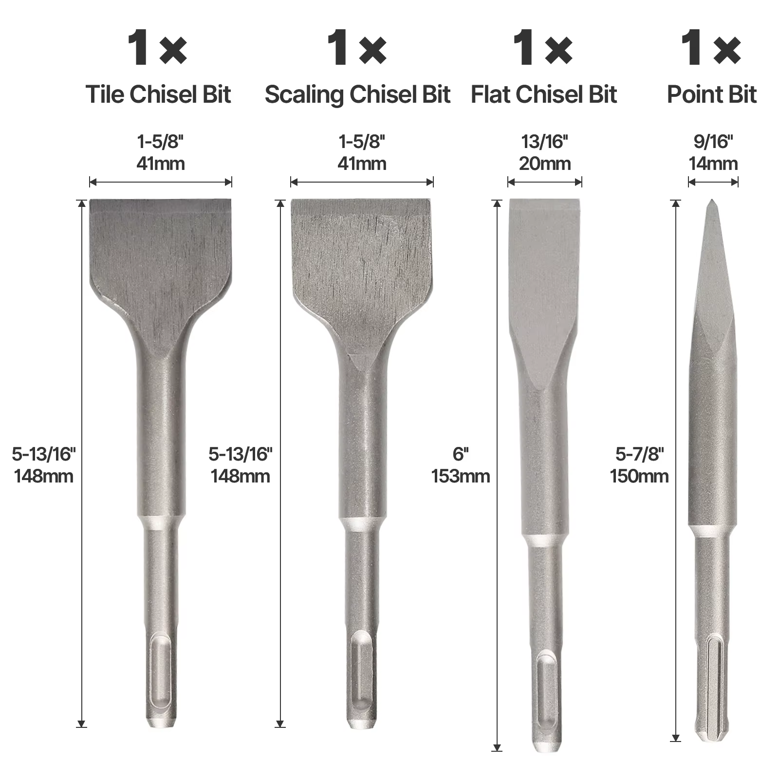 SDS PLUS tige électrique marteau maçonnerie Point rainure plat ciseau outils mur roche foret pour carrelage ciment béton brique pierre