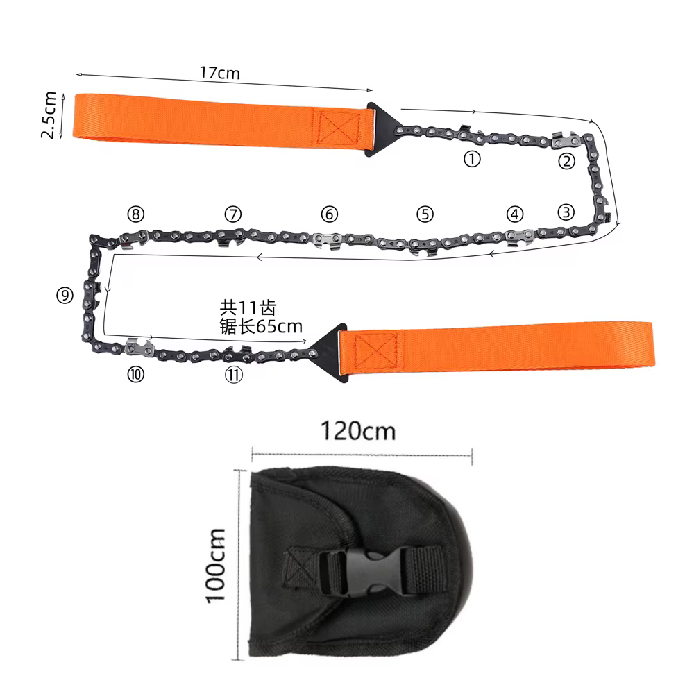 Scie à fil manuelle portable à 11 dents pour l'extérieur