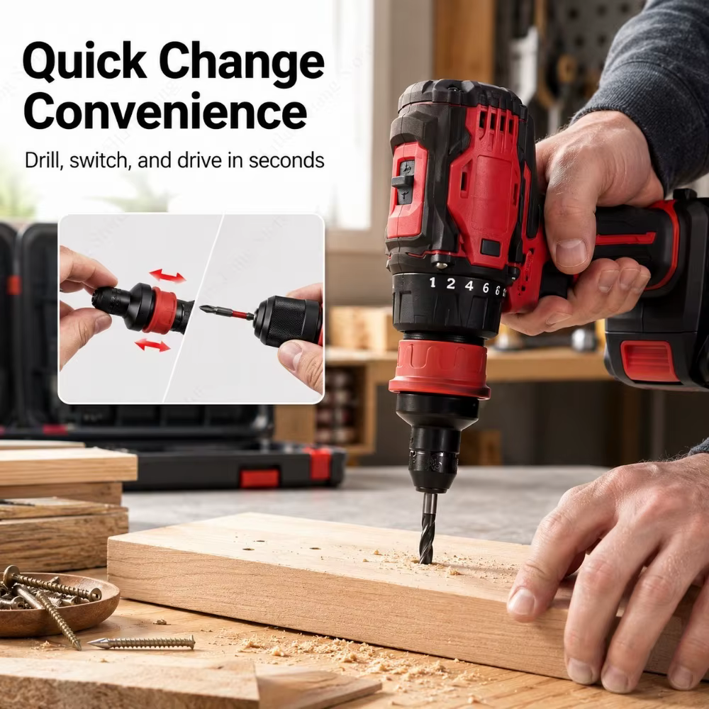 Accessoire de conversion de mandrin de perceuse à dégagement rapide