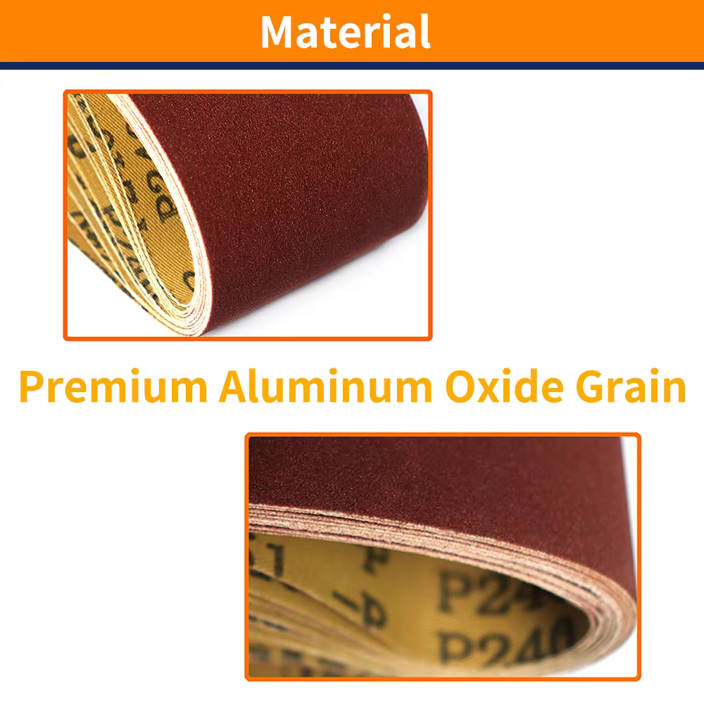 12 pièces 457*75mm bandes abrasives 3 "* 18" bande de ponceuse 4 de 80/120/150 grain mixte pour le polissage du bois et du métal mou