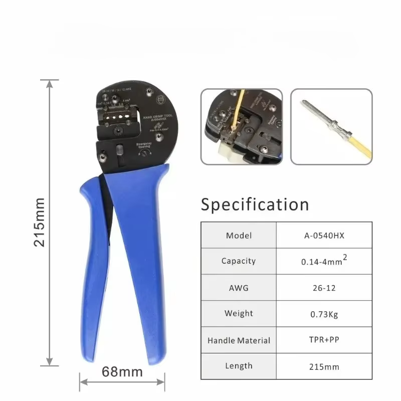 A0540HX outils de sertissage à cliquet AWG 26-12 Harting Han C