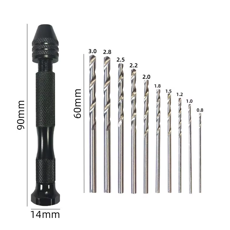 Mini perceuse manuelle avec 30 micro-embouts