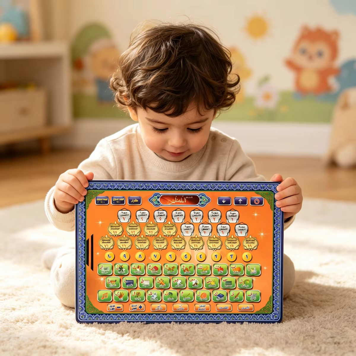 Tablette d'apprentissage de l'arabe pour enfants, appareil éducatif à écran tactile, outil d'éducation précoce alimenté par batterie, enseignement de la prononciation