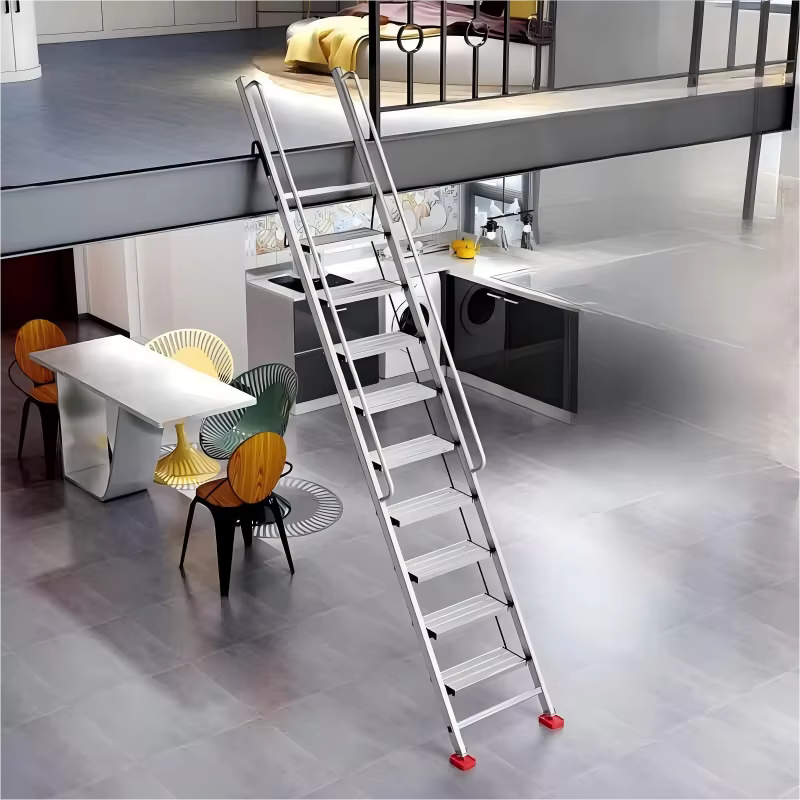 Échelle de loft multifonctionnelle en alliage d'aluminium épaissi d'intérieur escaliers modernes