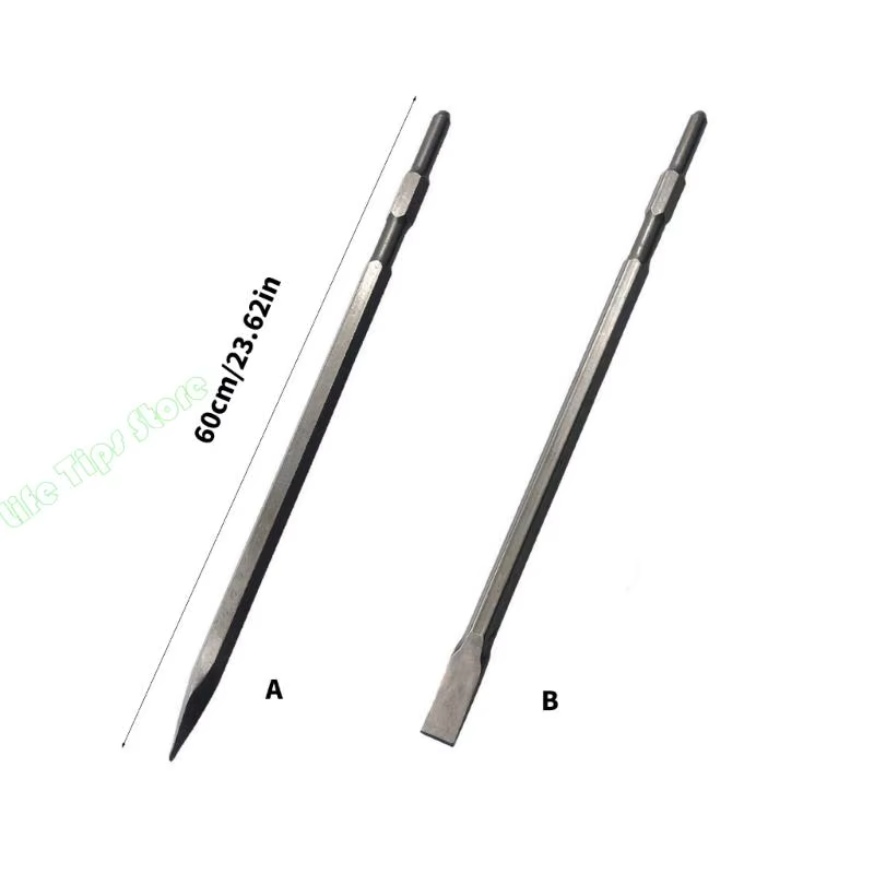 G5AB 600mm burin électrique marteau perforateur pointe rainurée ciseau plat outil à main pour béton brique mur roche accessoires