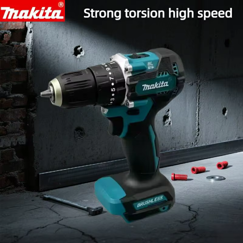 Perceuse sans fil Makita 18V sans balais DDF487 - Perceuse-visseuse électrique compacte avec 20 réglages de couple pour le bois et le métal (outil nu)