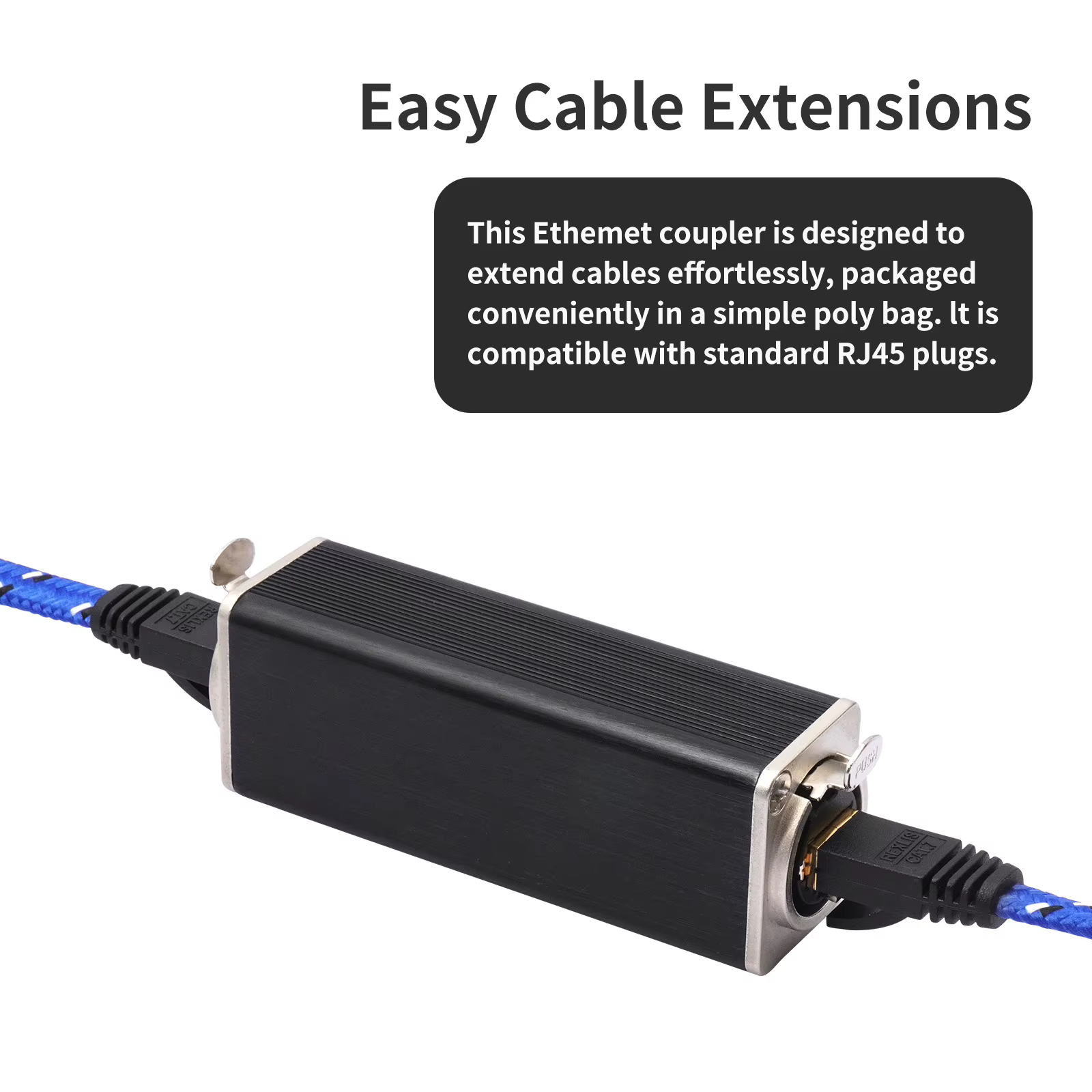 Adaptateur RJ45 Femelle-Femelle avec Système de Verrouillage à Ressort Reconnu, Coupleurs Droits Réseau pour Extensions de Câbles