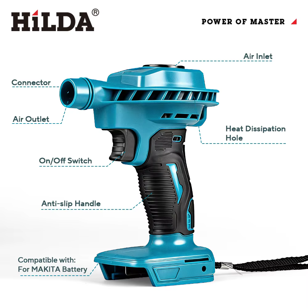 Aspirateur sans fil et souffleur d'air 2-en-1 HILDA pour batterie Makita