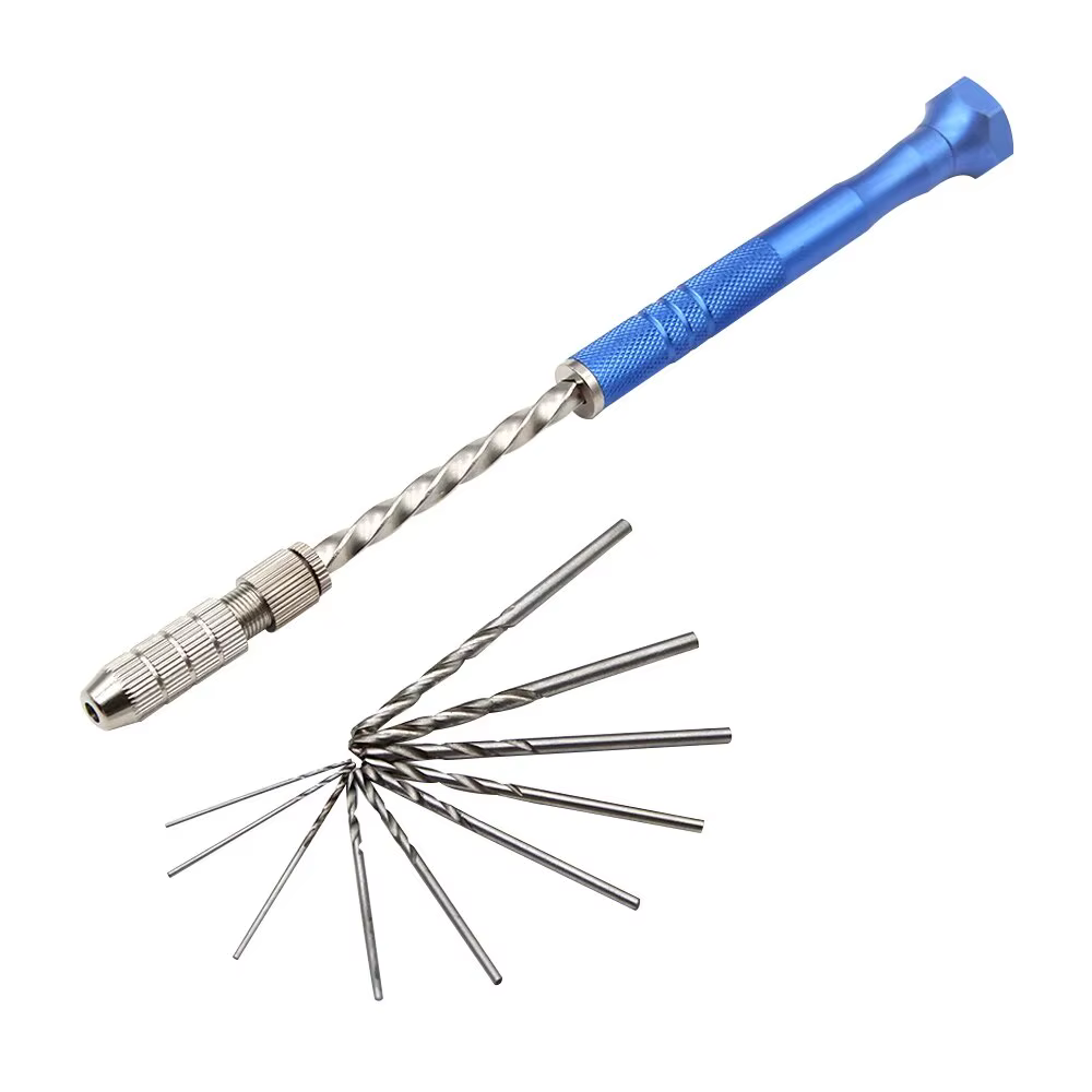 Bleu étendu Semi-automatique 0.5-3mm Main Twist Drill Ambre En Plastique Carte De Forage Outil