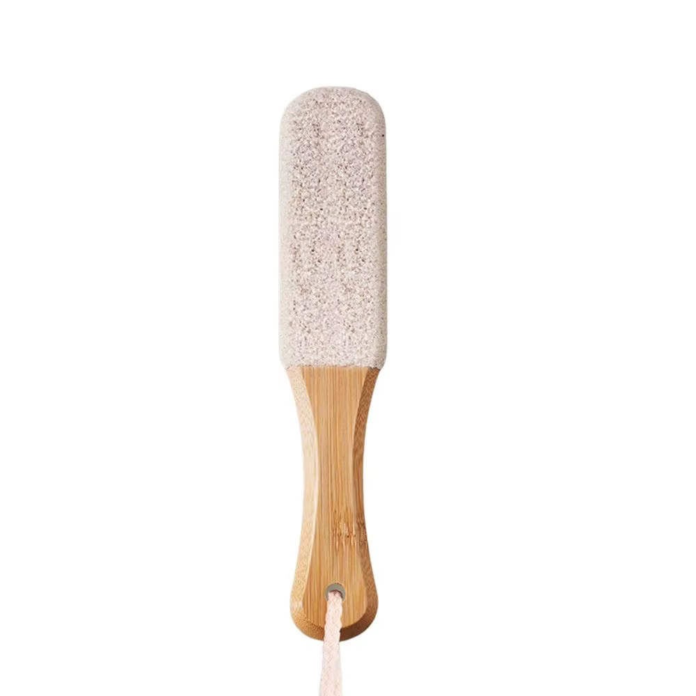 Durable 360 ° Râpe à pieds en bambou antidérapante, outil de pédicure en carbure de silicium pour les pieds