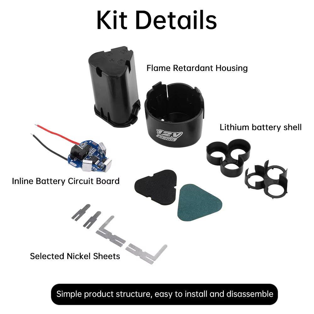 Kit de bricolage de batterie d'outils électriques enfichables 12V