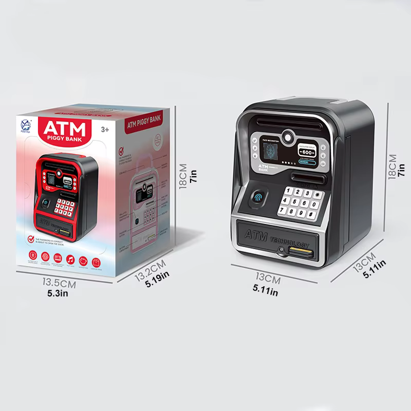 Tirelire ATM interactive avec mot de passe simulé, jouet créatif pour enfants, cadeau de Noël, pour apprendre à économiser et à gérer les finances