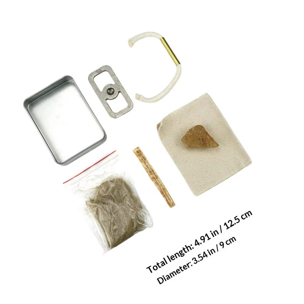 1 ensemble de cordes de démarrage de feu pour le camping, la survie en extérieur, outil de démarrage de feu, fournitures de brûleur, équipement de survie