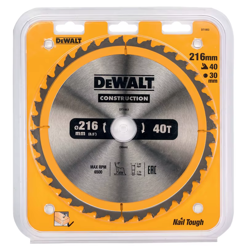 DEWALT DT1953 DT90250 lame de scie circulaire/diagonale 216x30x40T 254x30x60T menuiserie disque de travail du bois accessoires d'outils