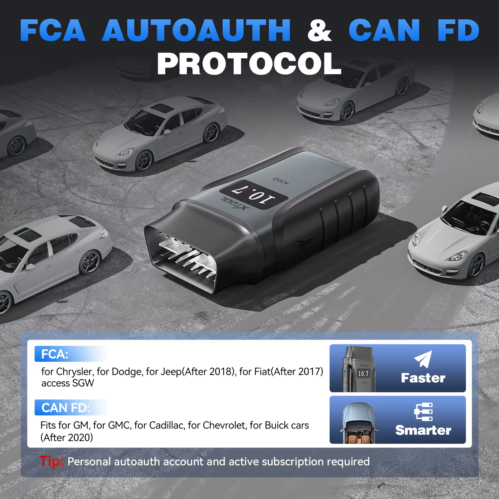 XTOOL A30D OBD2 Scanner système complet outils de Diagnostic de voiture avec 19 réinitialisation FCA Auto Auth CANFD
