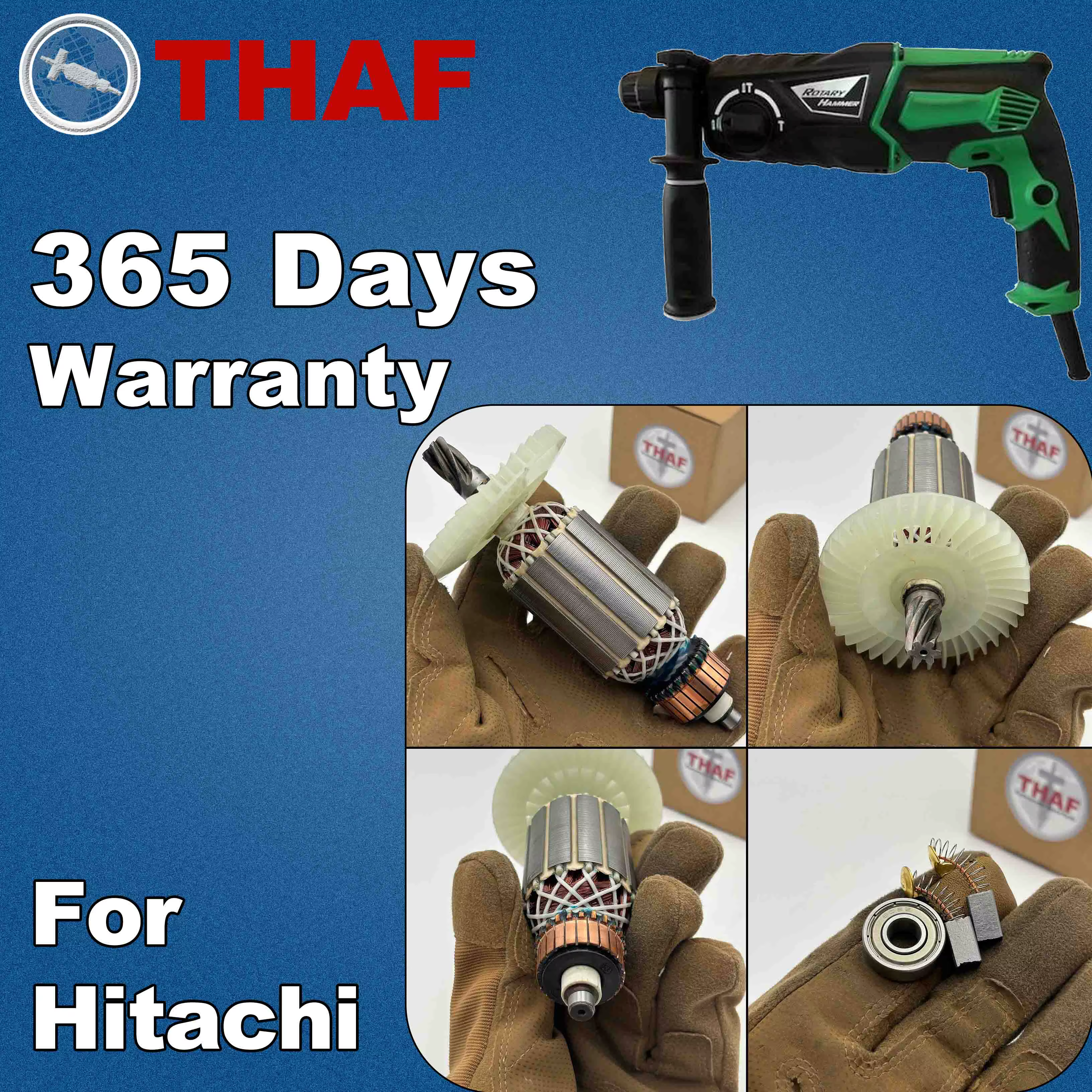 AC 220V 240V DH26 Induit Rotor Stator Field pour HITACHI Perceuse A Percussion Pièces de rechange DH 26