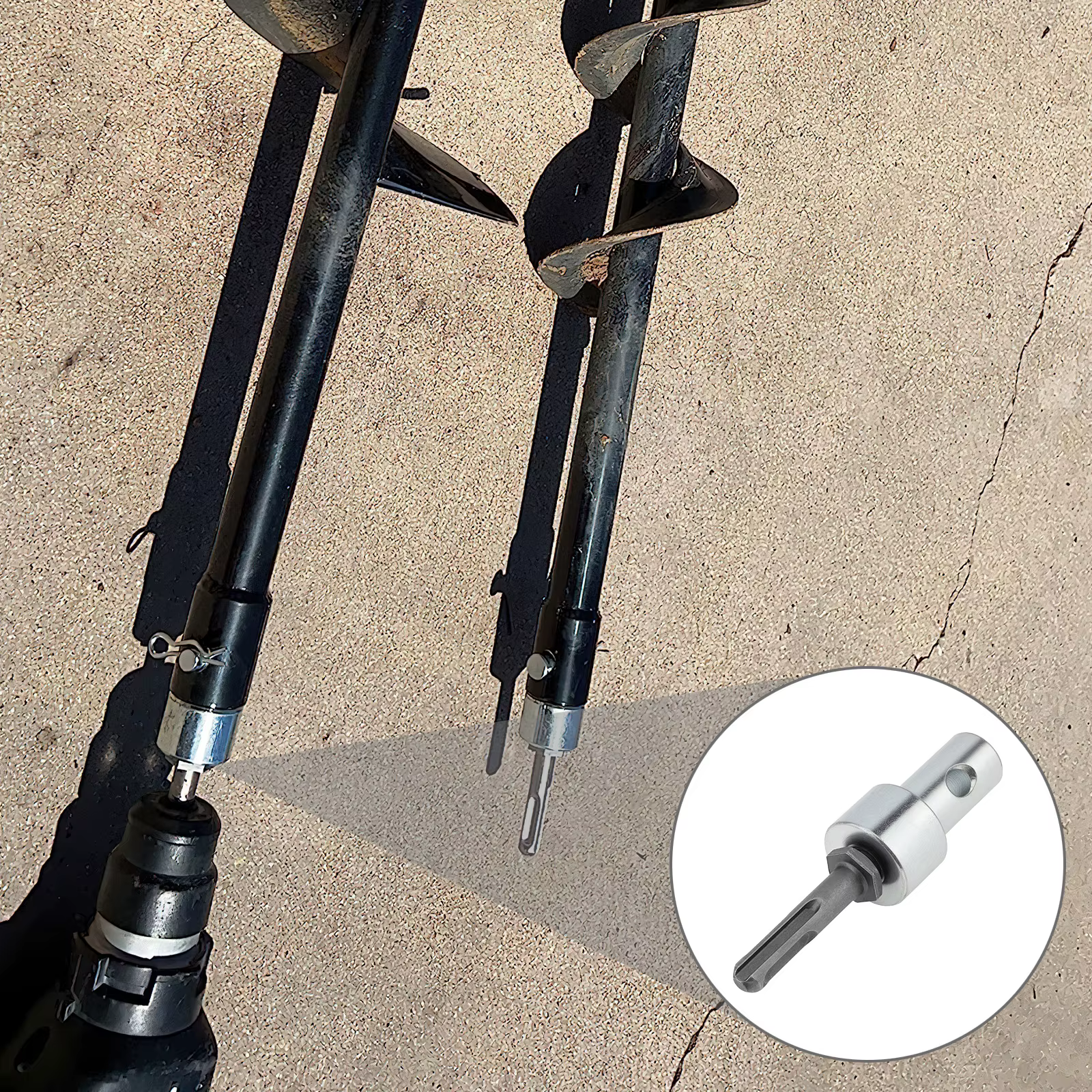 Adaptateur de perceuse électrique tarière de jardin pour connecter