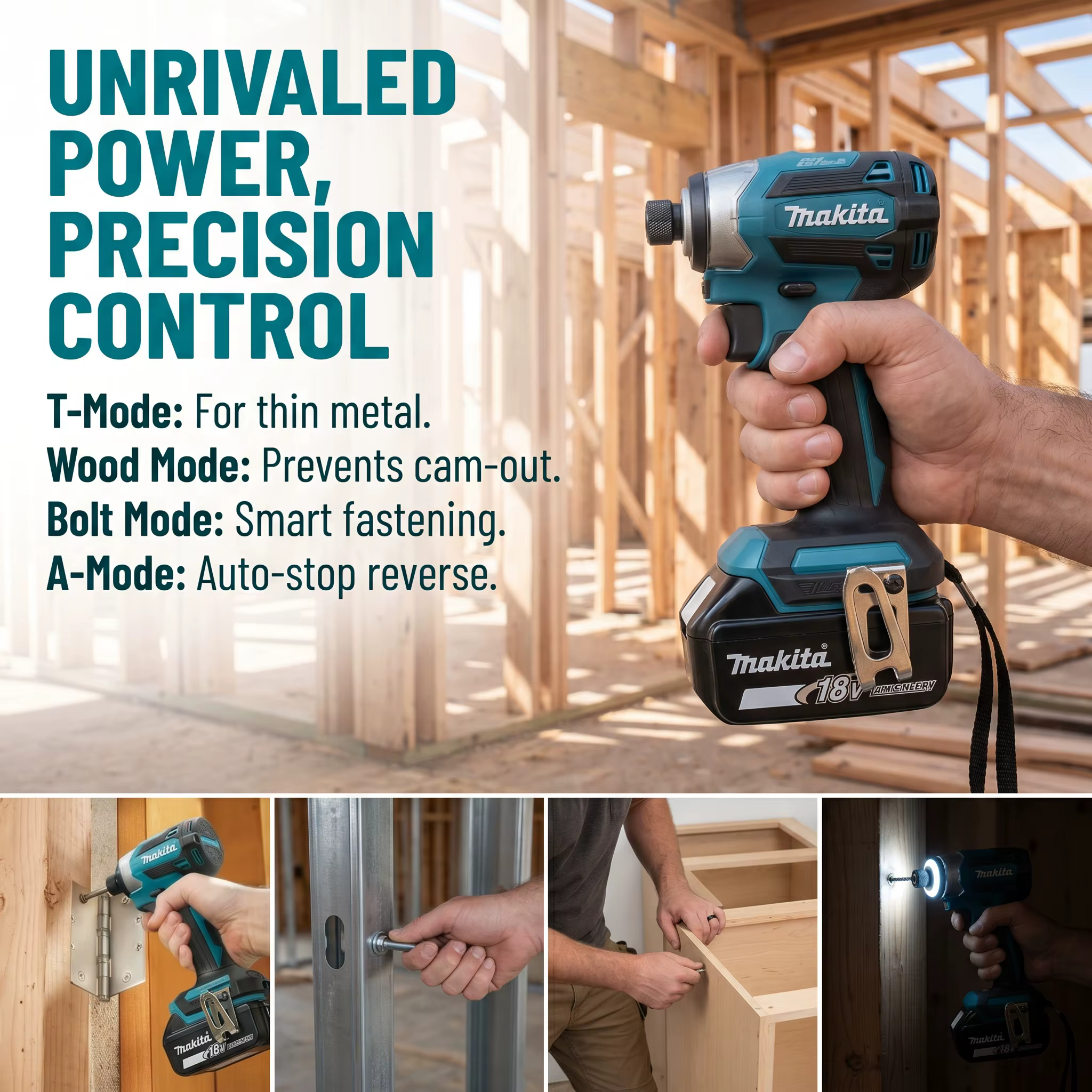Makita DTD173 Perceuse-visseuse sans fil 18V LXT sans balais 180 N·m avec mode T
