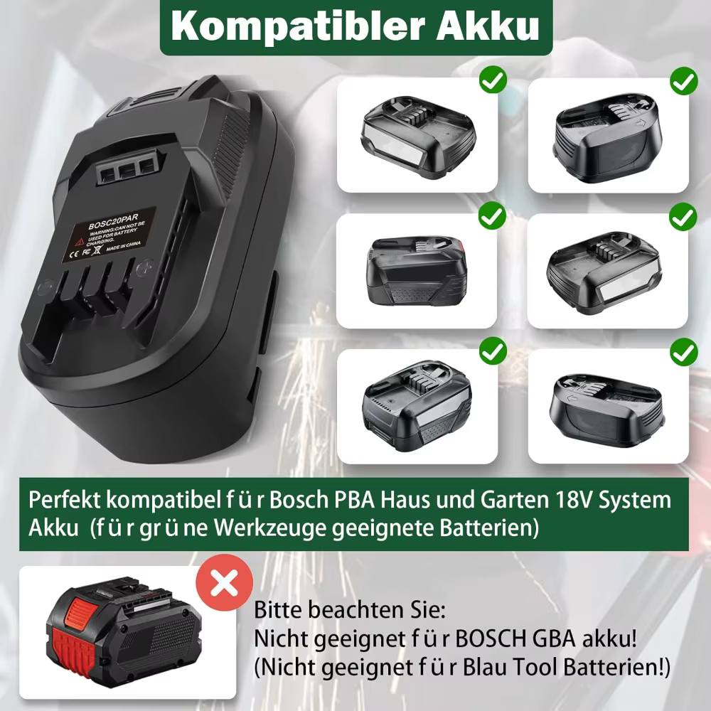 Adaptateur de batterie BOSC18PAR pour Bosch vers Parkside