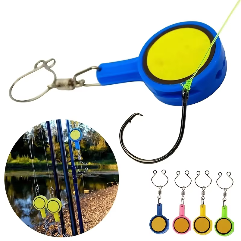 5 gadgets de pêche : Outils de montage d'hameçons en acier inoxydable de couleurs aléatoires, faciles à utiliser pour les pêcheurs, outil multifonctionnel de montage rapide d'hameçons (outil de montag