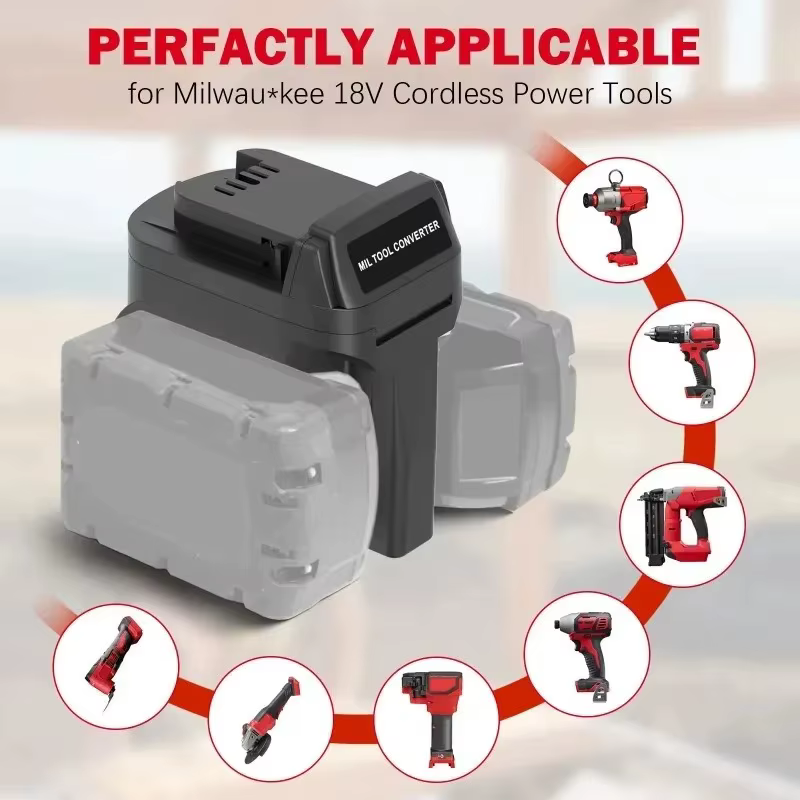 Adaptateur de batterie pour outils électriques MIL18MIL 2 en 1 pour Milwaukee