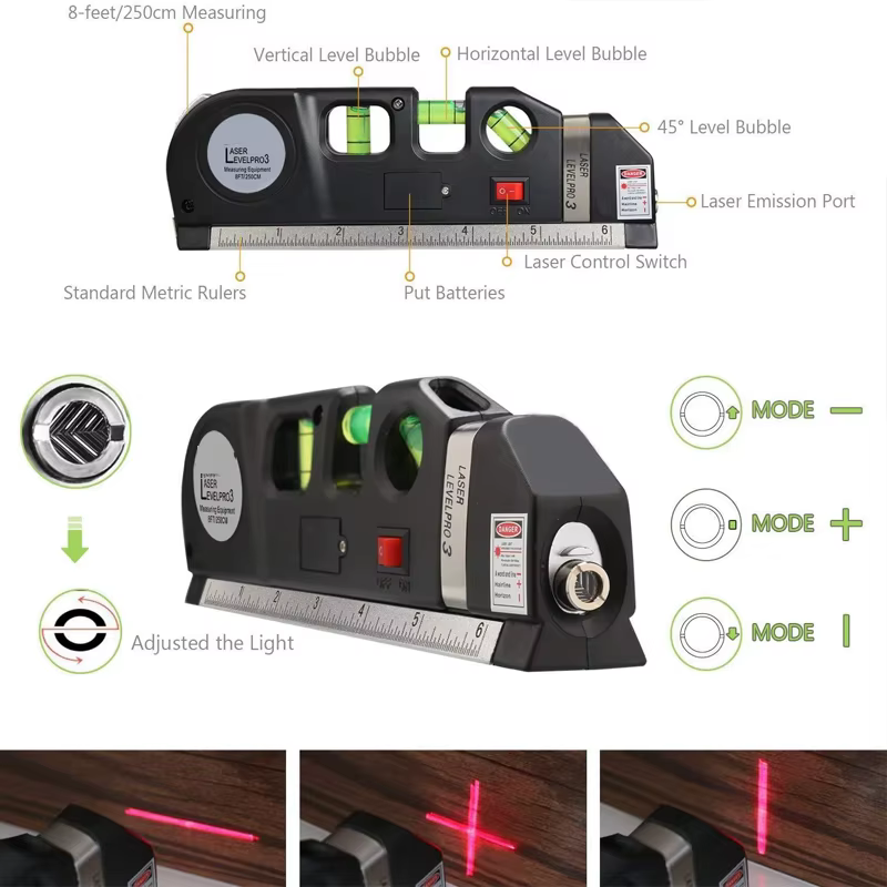 Machine de niveau Laser polyvalente 8 pieds/25m