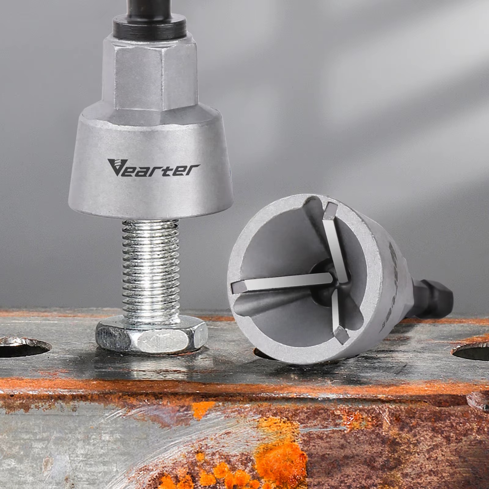 Vearter 20mm ébavurage outil de chanfrein externe foret à lame en carbure avec tige hexagonale de 1/4 ''à dégagement rapide pour enlever l'acier des bavures