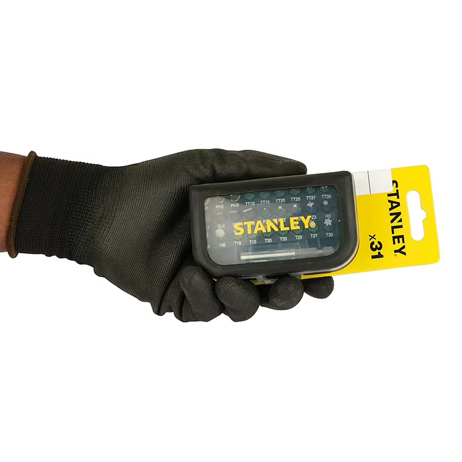Stanley STA60490 31 pièces arc-en-ciel lot tête ensemble accessoires pour outils électriques tournevis électrique tête de tournevis avec 1 porte-embout