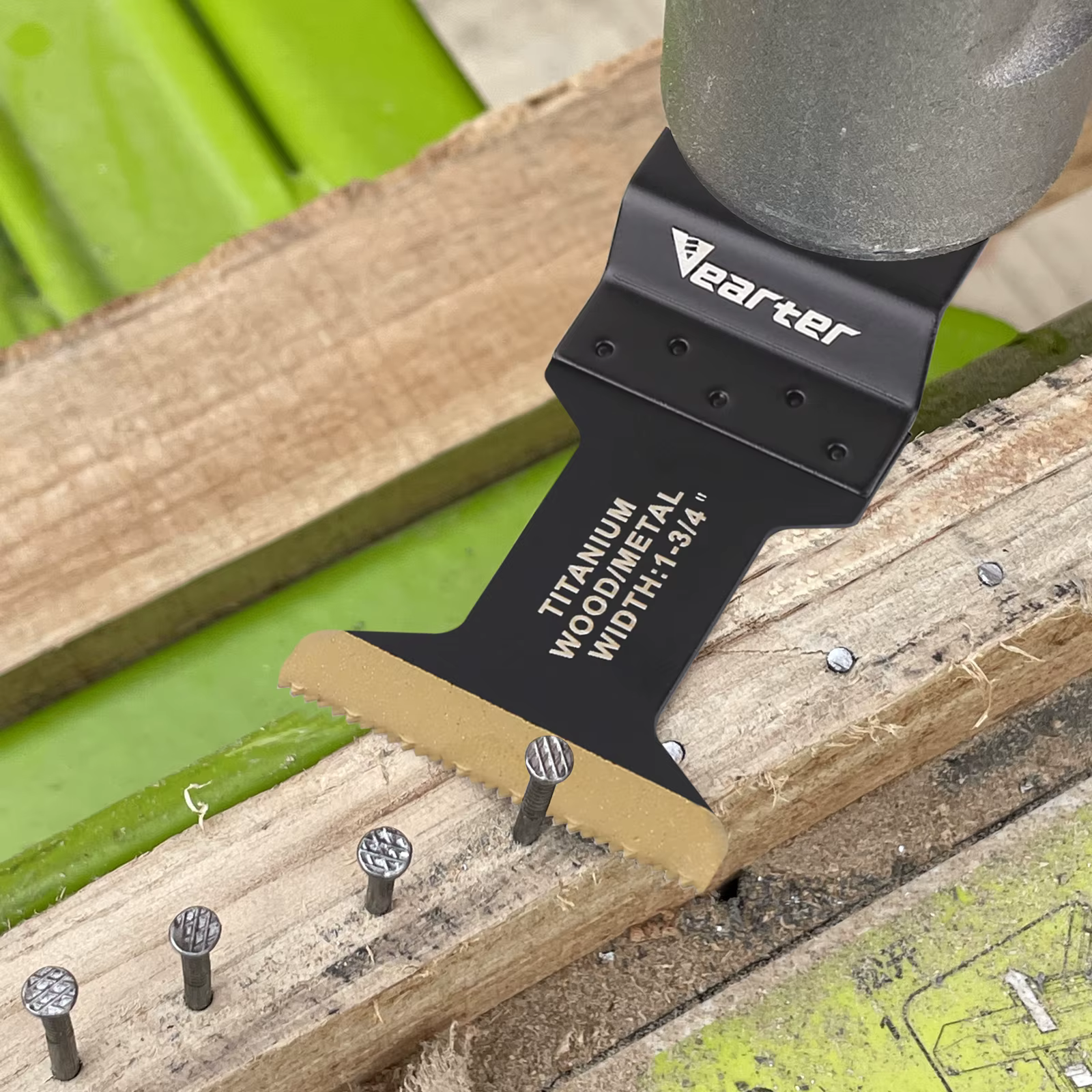 Vearter 2 pièces 34/44mm lame de scie multi-outils oscillante universelle revêtue de titane pour couper le métal clou bois plastique matériau dur