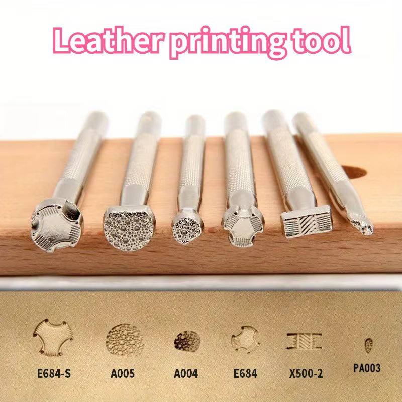 Outils d'impression du cuir, 6 types de Styles, gravure en gaufrage, ustensile d'artisanat du cuir, bricolage, timbres d'estampage, outils d'art manuels