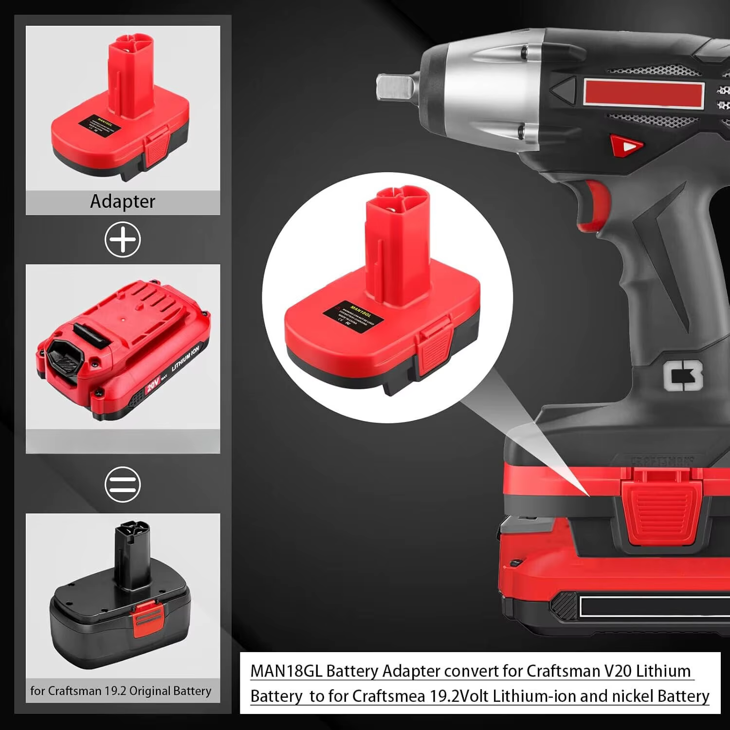 Adaptateur de batterie de perceuse pour artisan