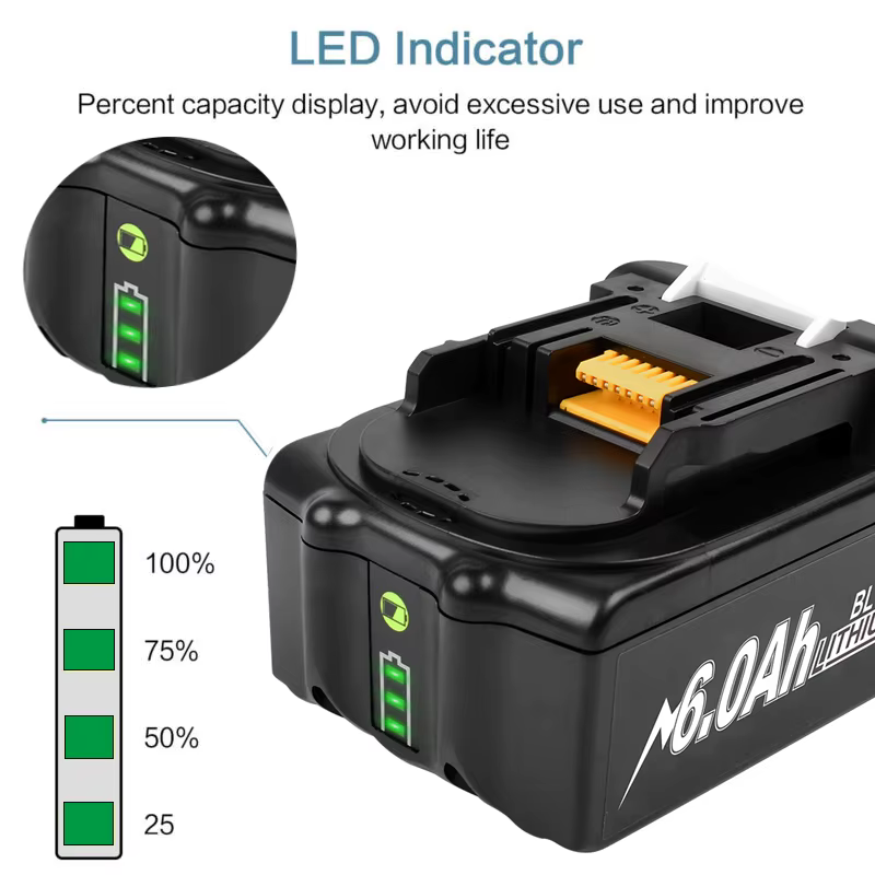 18V batterie for makita bl1850b li-ion 18v 6Ah BL1840B BL1860 BL1890 BL1815 BL1830 BL1835 BL1845 Perceuses sans fil Batteries LXT 400
