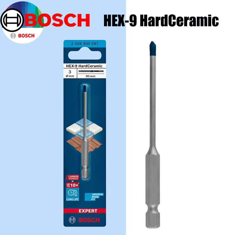 Forets en céramique dure BOSCH Hex-9 EXPERT Small Blue Arrow pour le perçage de marbre