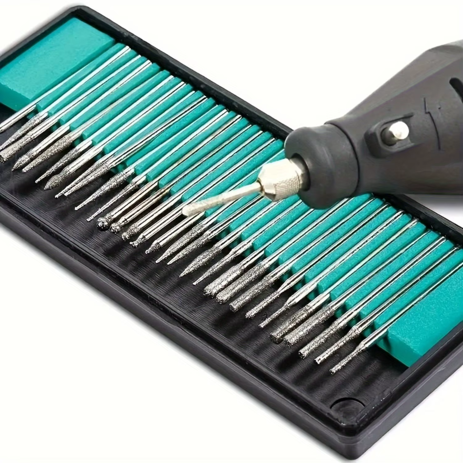 Jeu de forets à fraises diamantées 30 pièces pour outils rotatifs-tige 1/8"
