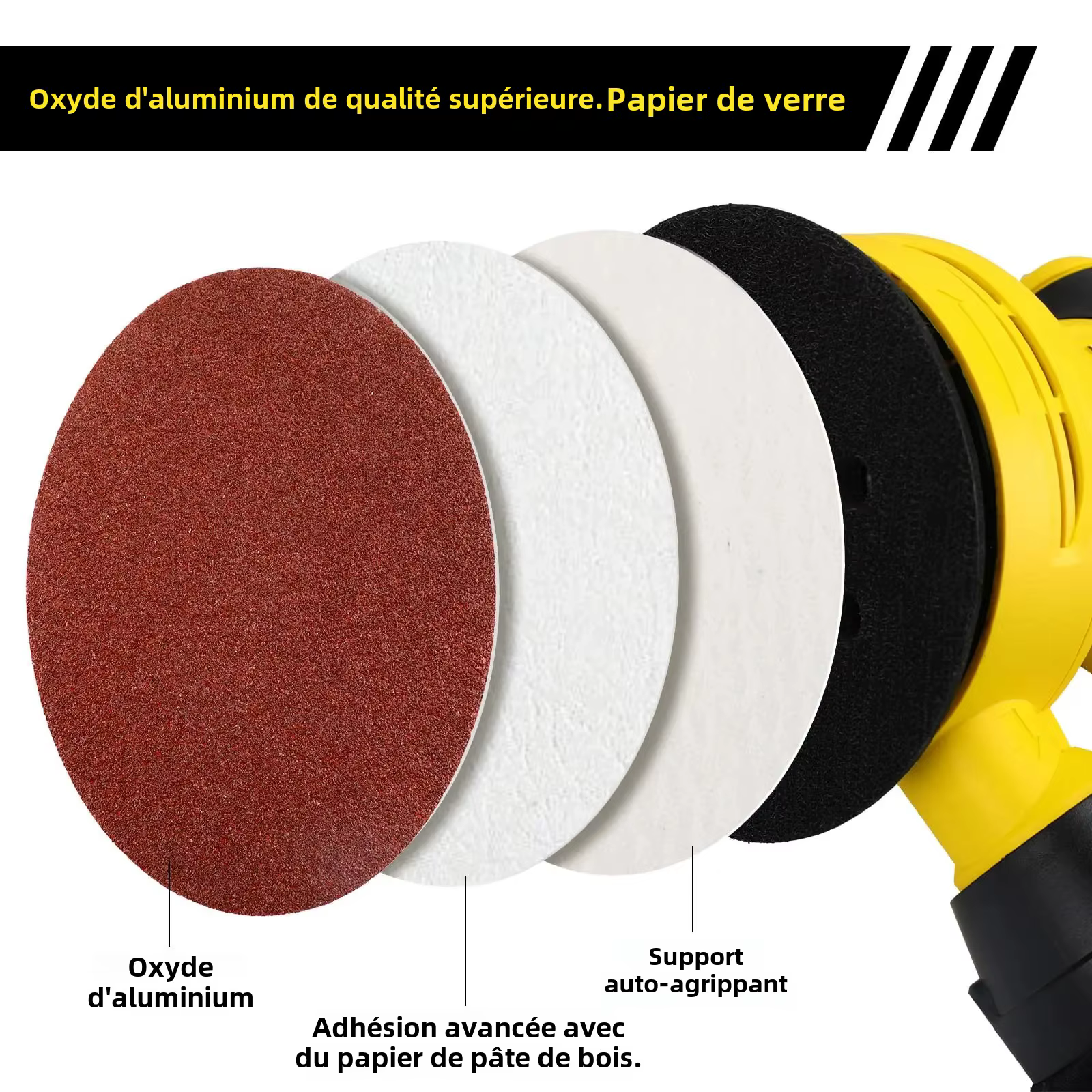 10/20/50 pièces disques abrasifs 2/3/4/5/6/7 pouces crochet et boucle 40-2000 grains papier de verre pour ponceuse orbit