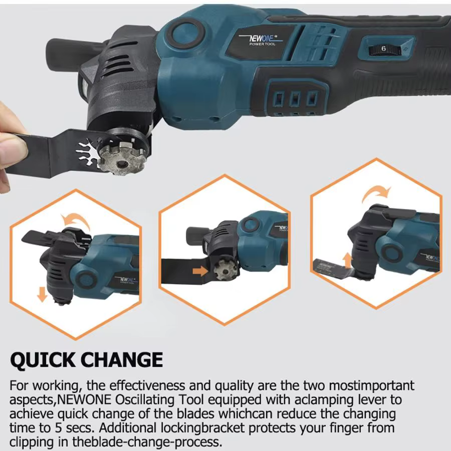 Outil multifonction oscillant anti-vibration sans balais et sans fil