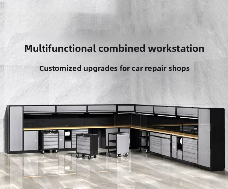 Armoire à outils combinée multifonctionnelle avec roulettes pour les postes de travail de réparation automobile
