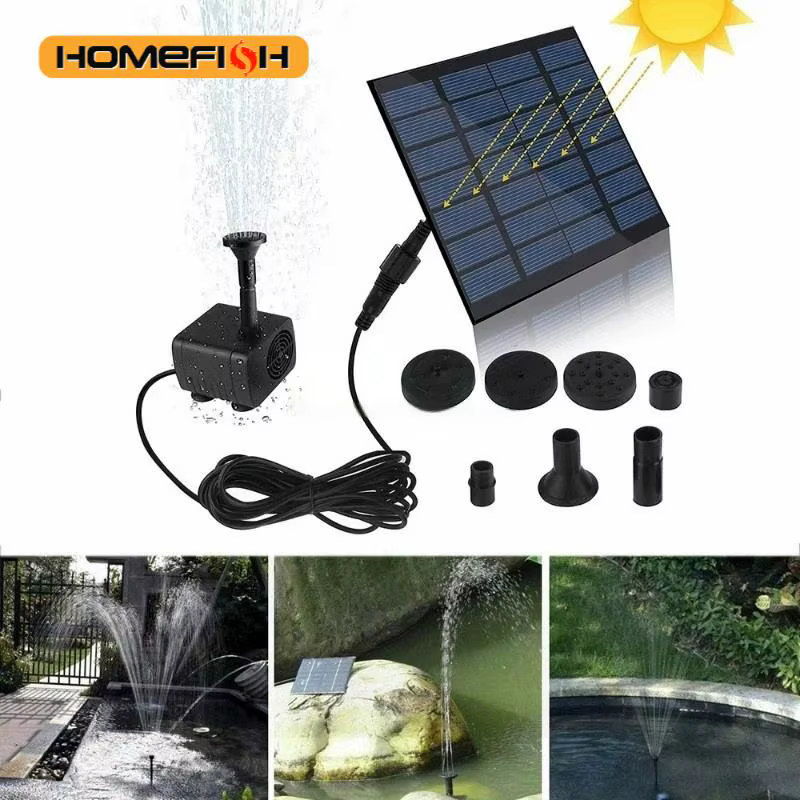 Mini pompe de fontaine solaire 1.2W, Kit de panneau d'alimentation, pompe à eau à panneau solaire pour jardin, piscine, fontaine d'intérieur, salle de bain d'oiseaux et d'extérieur