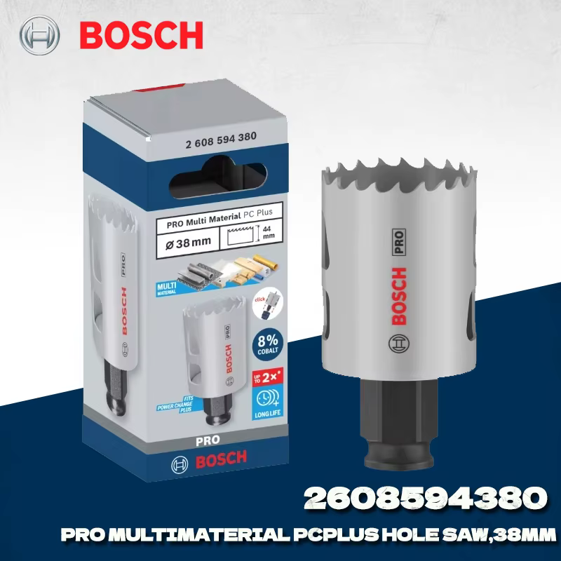 Scie cloche multi-matériaux PC Plus BOSCH 20/38//51/54/60/76/83/92 MM PRO pour perceuses à percussion 2608594368 2608594407 2608594394
