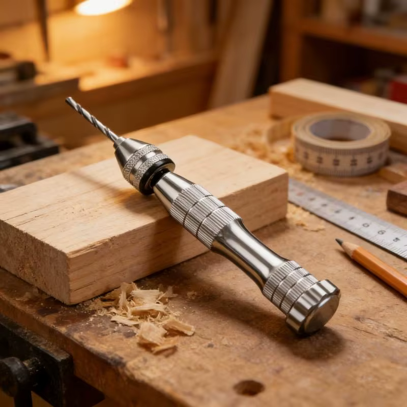 Mini jeu perceuses à main avec 10 forets hélicoïdaux 0.8 à 3.0mm pour le travail du bois l'artisanat précision 37JD