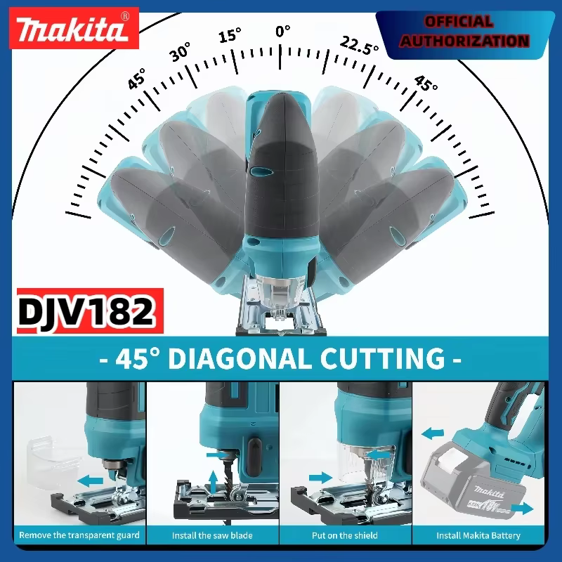 Scie sauteuse électrique sans fil Makita DJV182Z Brushless 18V 340W avec lame