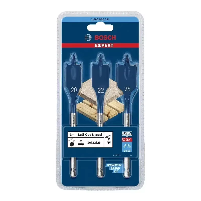 BOSCH 2608900331 EXPERT Ensemble de 3 forets auto-établissants à vitesse rapide pour perçage