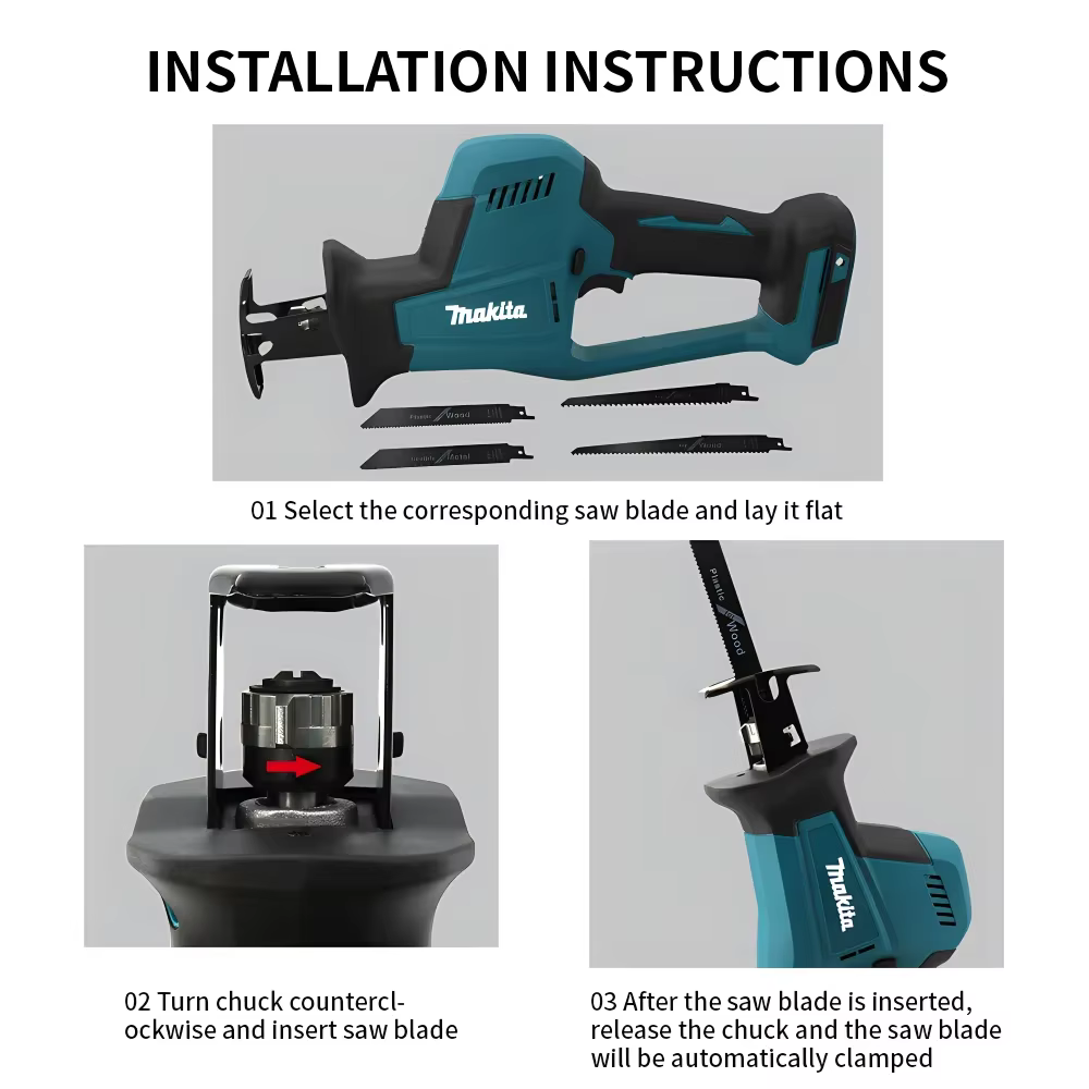 Scie sauteuse électrique Makita DJR189 18V pour couper le bois