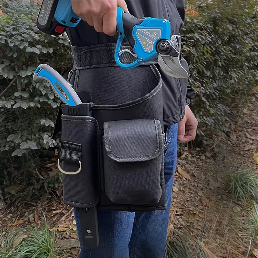 Sac à outils de jardin professionnel – Organisateur de taille avec ceinture, tronçonneuse et support pour téléphone, cadeau parfait pour les hommes