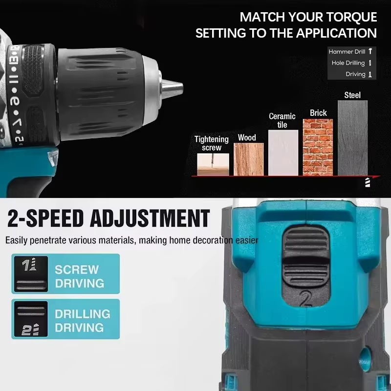 Perceuse-visseuse sans fil MAKITA DDF487 18V sans balais 1700 tr/min