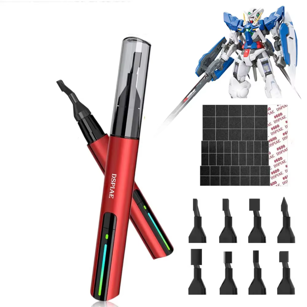 DSPIAE ES-A ponceuse alternative outil de bricolage pour modèle Gundam stylo de meulage électrique USB avec 8 têtes papier de verre outils d'artisanat militaire