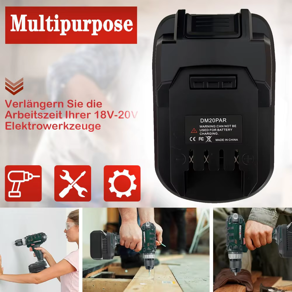 Adaptateur convertisseur pour batterie au lithium Milwaukee 18V