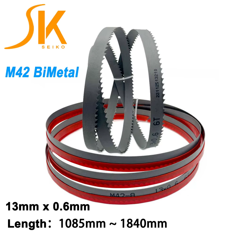 Lame de scie à ruban 1640 1425 1140 1435mm 1570mm 1712mm 1830mm longueur 13x0.6mm avec 6 8 10 14 TPI M42 Bi métal pour couper les métaux 1 pièces