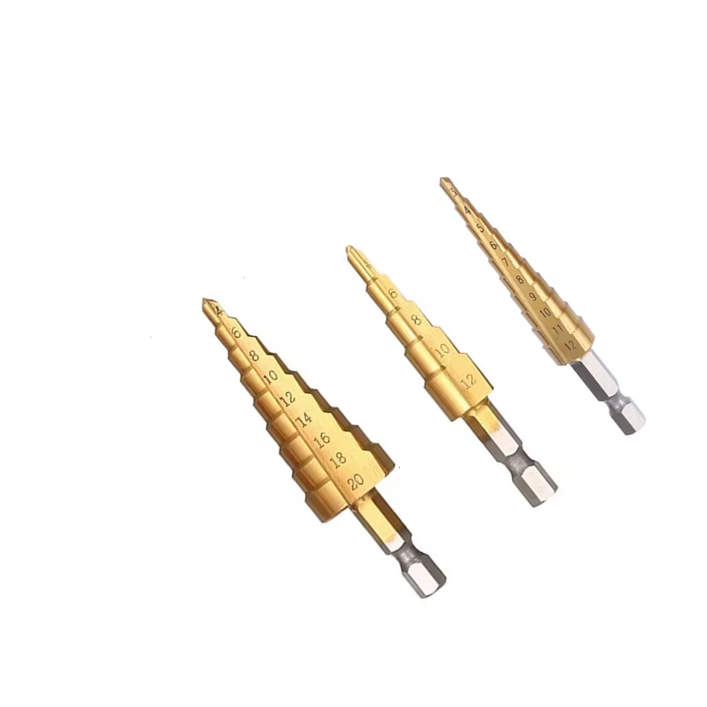 Foret étagé HSS revêtu de titane 4-12 4-20 pour outils électriques de perçage